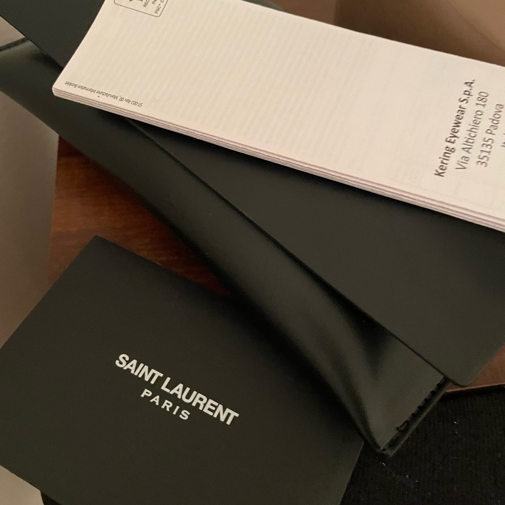 Saint Laurent Rectangle Semi-Transparent Acetate Sunglasses new with tag black - Picture 5 of 7